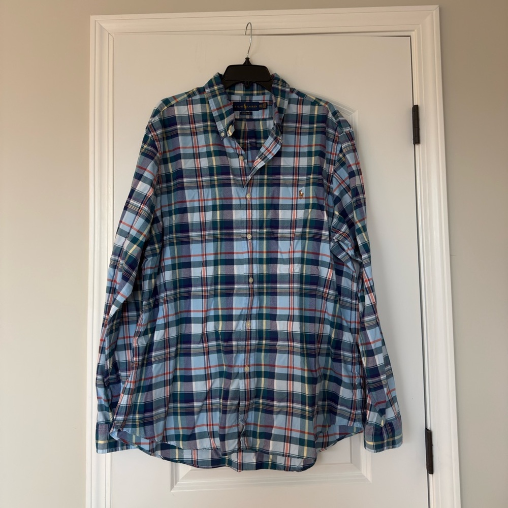 Ralph Lauren Plaid Button Down Shirt XXL classic fit